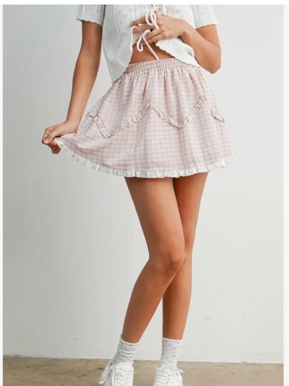 🆕💖Buttermelon Pink Gingham Skirt
